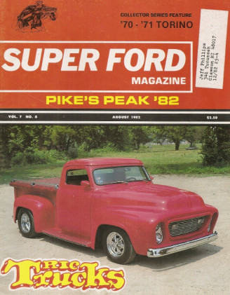 SUPER FORD 1982 AUG - JACKIE STEWART, COOL & HOT TRUCKS, Mr. COBRA GIMBEL